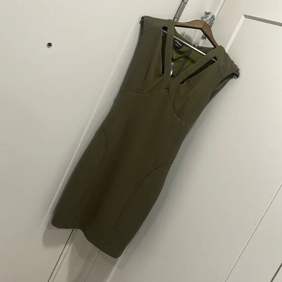 green emerald velvet dress Bebe Satin Cowl Neck Wrap Dress Forest Green